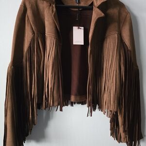 Brown Fringe Women's Jacket